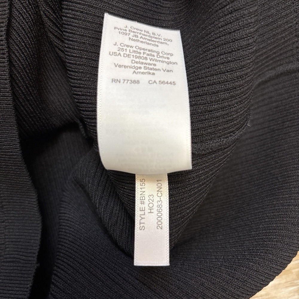 J.Crew Contrast Mini Knit Sweater Dress Black Ivory Supersculpt Yarn Sz XS EUC - Picture 5 of 12